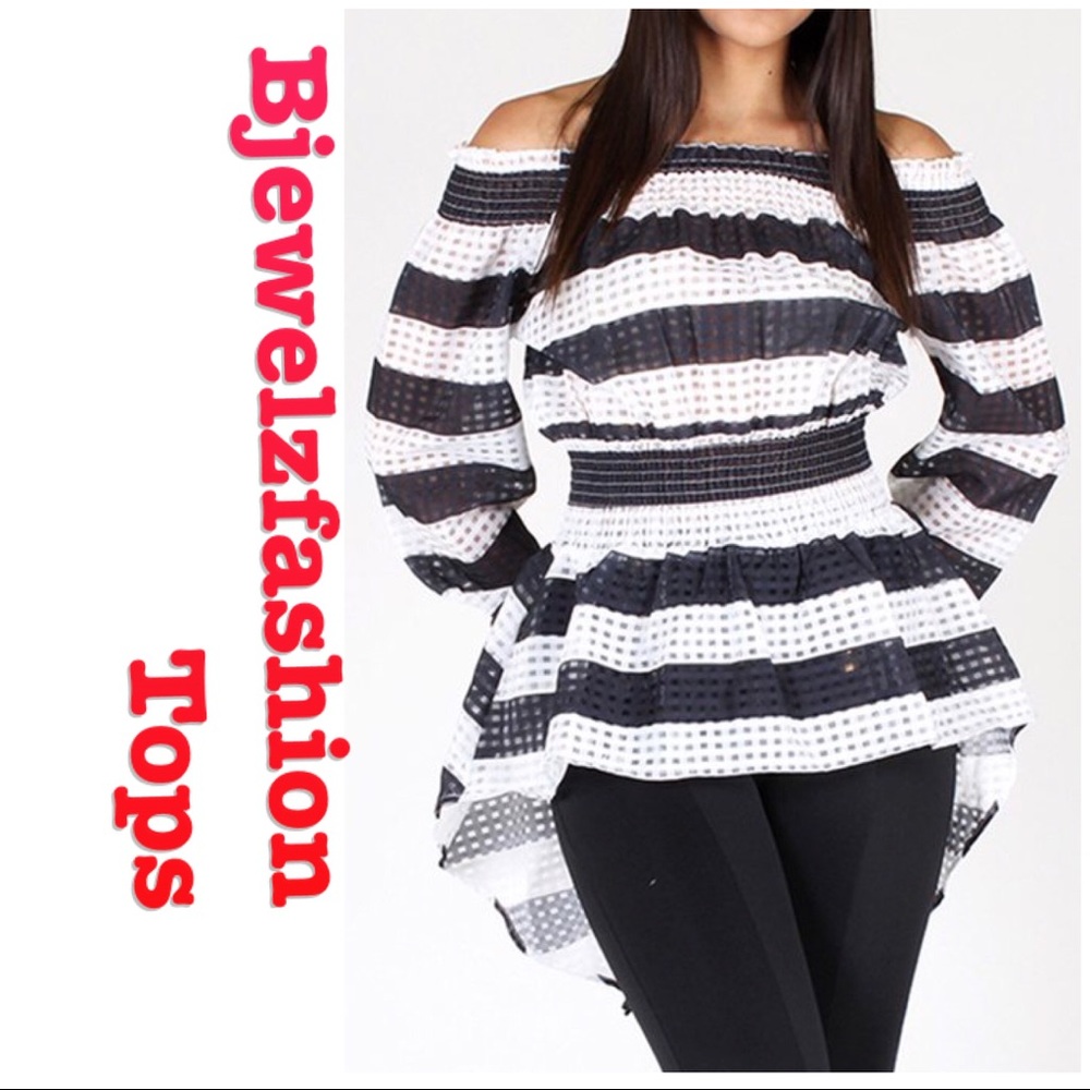 Stacey Striped Plus OTS Top