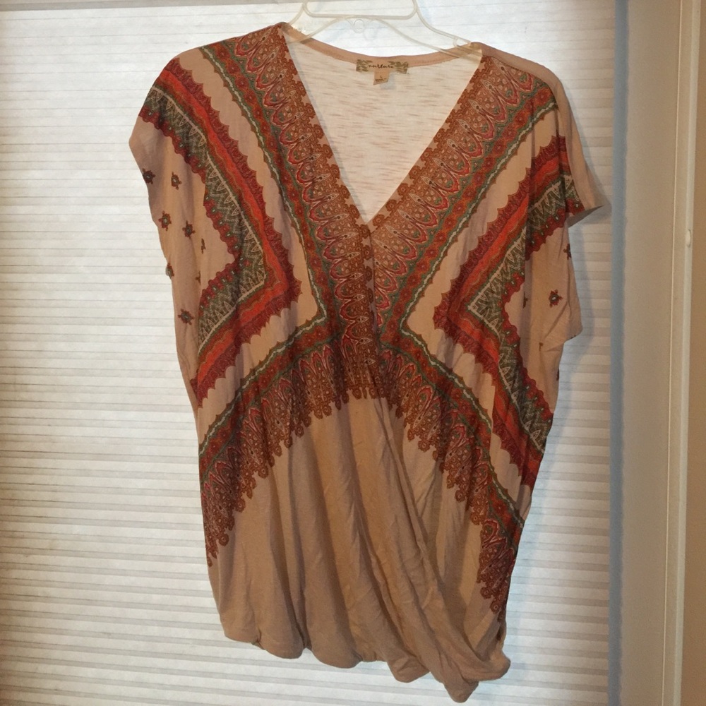 Nurture short sleeve front crossover top