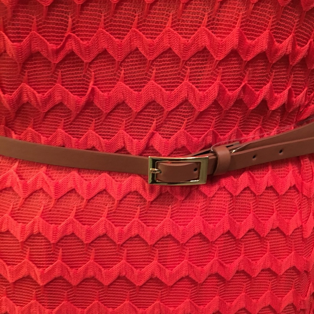 Orange zigzag belted Christmas holiday dress - Picture 5 of 6
