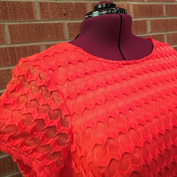 Orange zigzag belted Christmas holiday dress - Picture 4 of 6