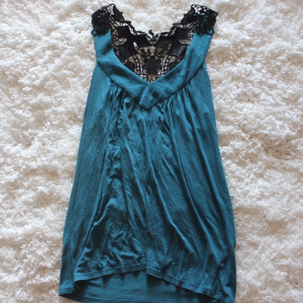 WISH topaz blue black gothic blouse