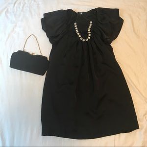 Black Silky Trapeze Style Dress