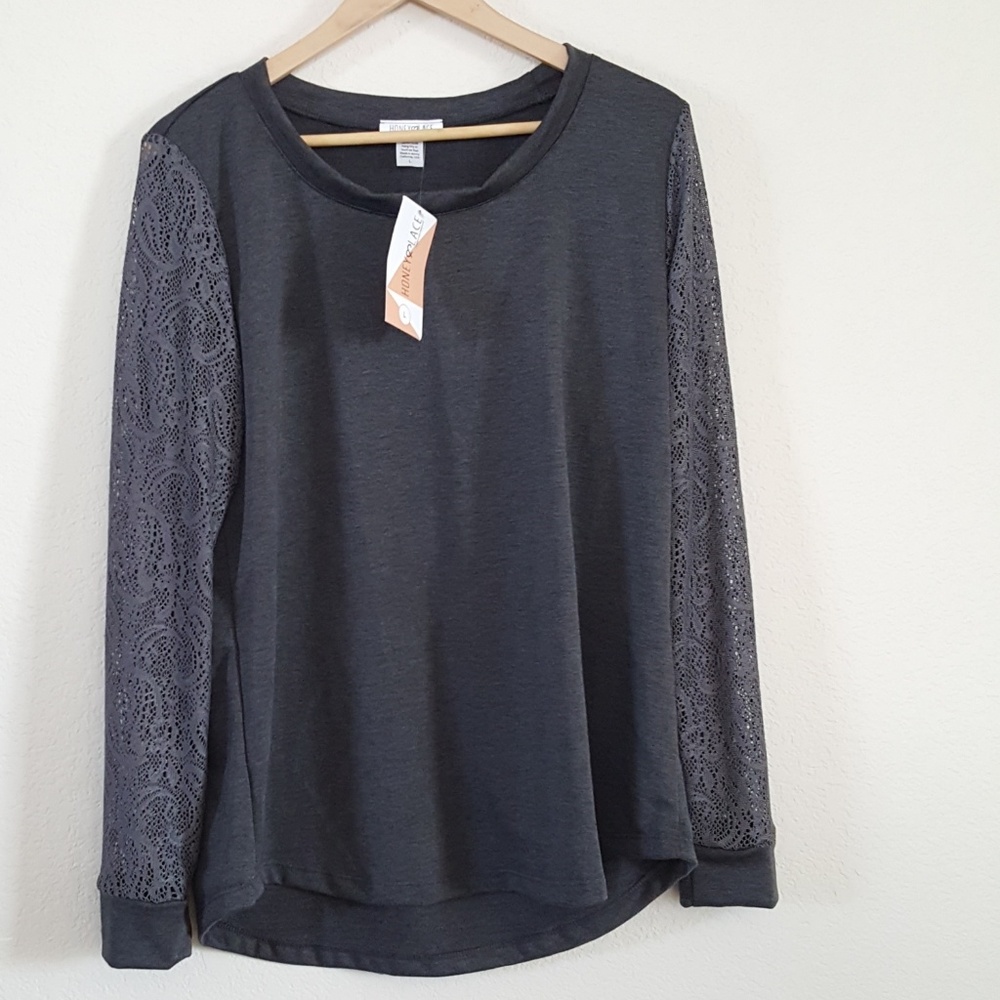 Lace Sleeve shirt by Honey and Lace