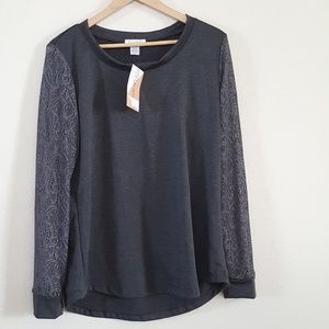 Lace Sleeve shirt by Honey and Lace