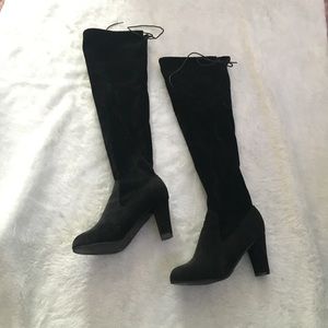 Black over the knee suede boots
