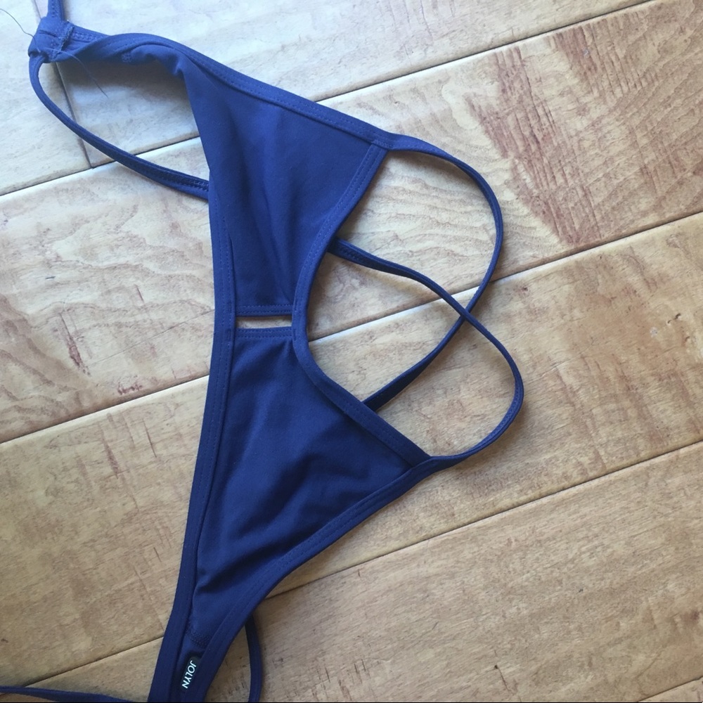 Jolyn navy blue vent bikini top