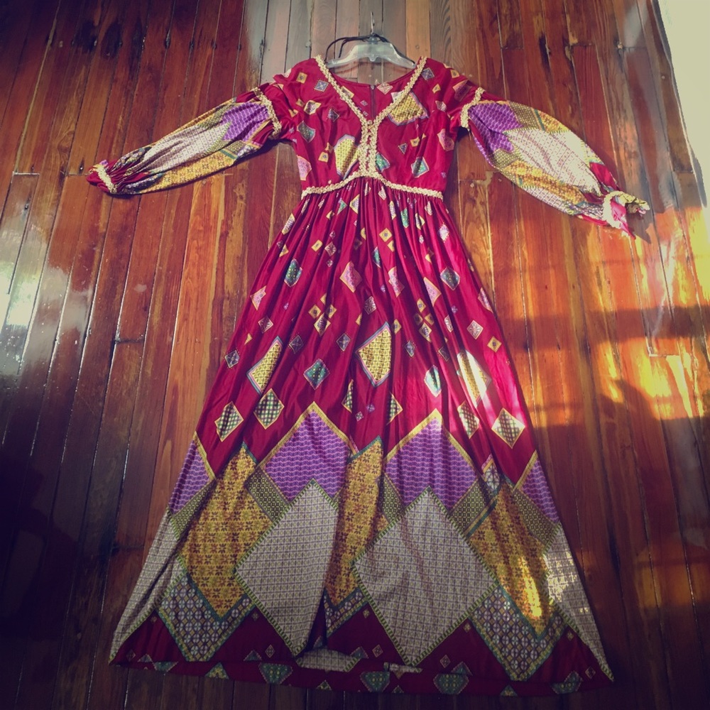 Vintage paisley maxi dress