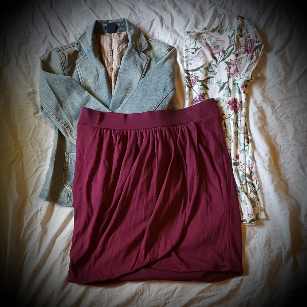 Old Navy Magenta Tulip Mini Skirt