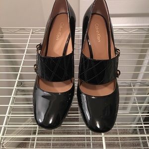 Fun patent leather block heels