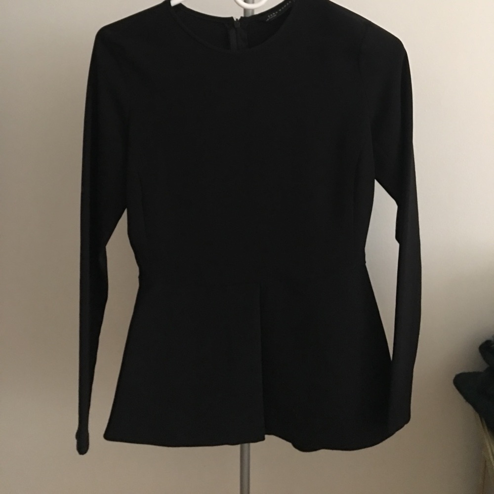 Black Zara peplum top