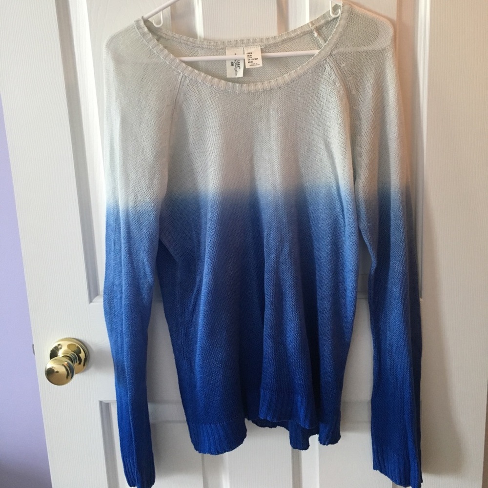 White to blue gradient sweater