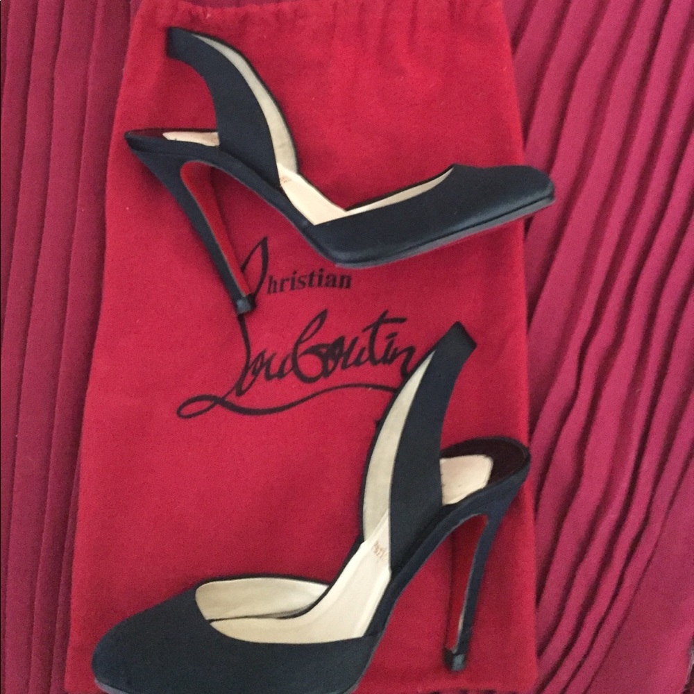 christian louboutin Picador Satin sling back pumps