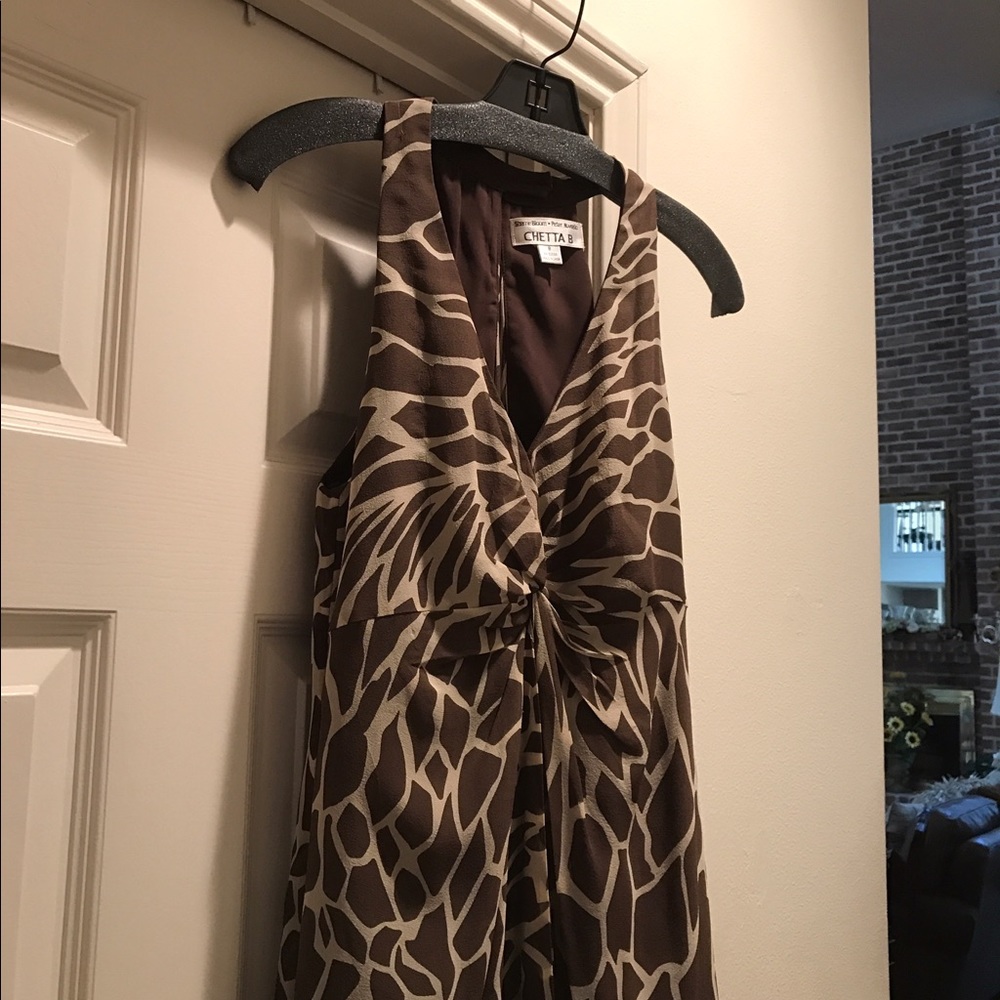 Neimans Cheeta B Silk animal print knee length.Sz8
