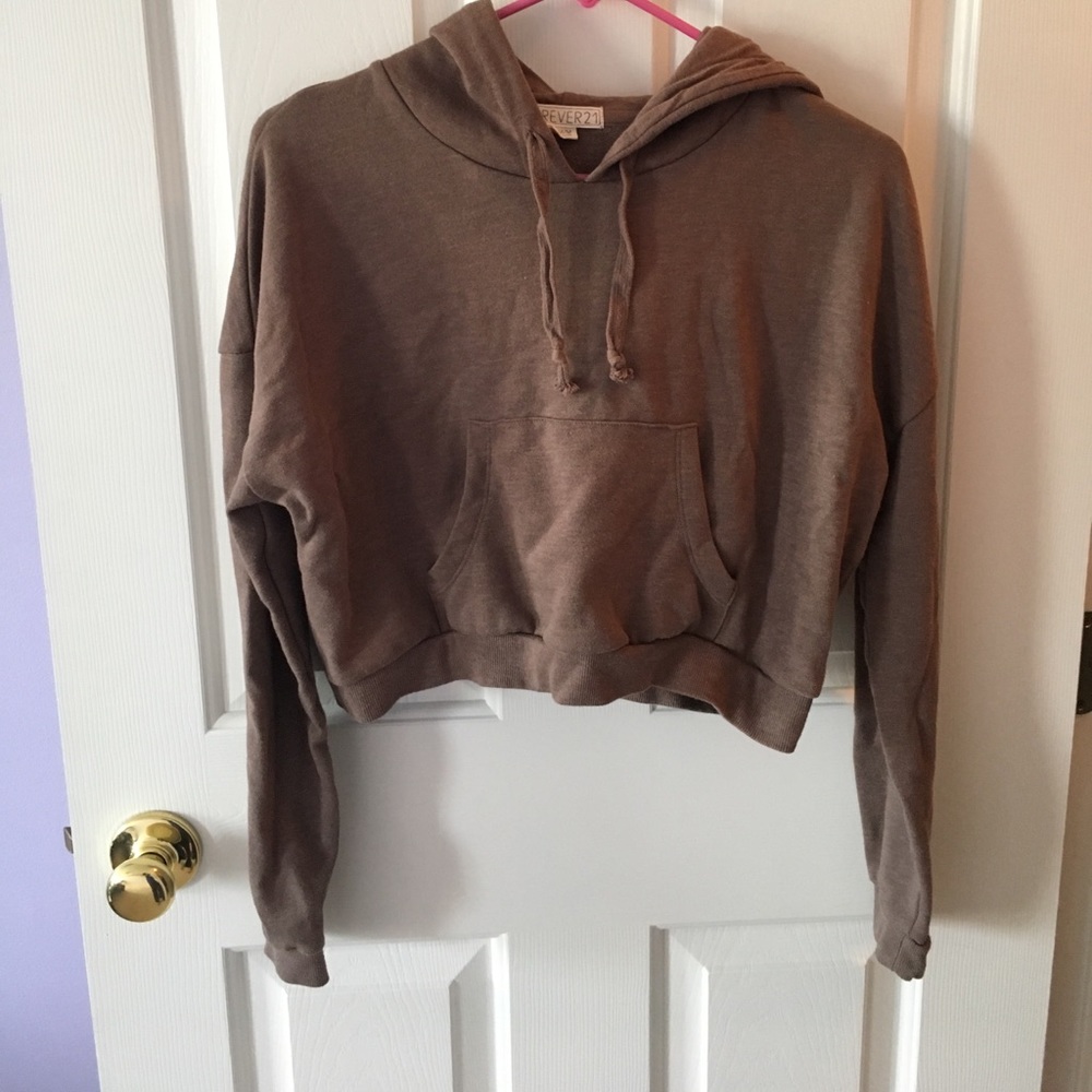 Brown cropped hoodie