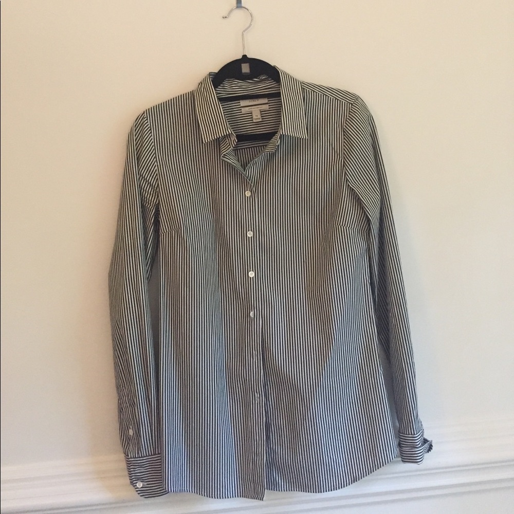 Jcrew's black and white striped blouse