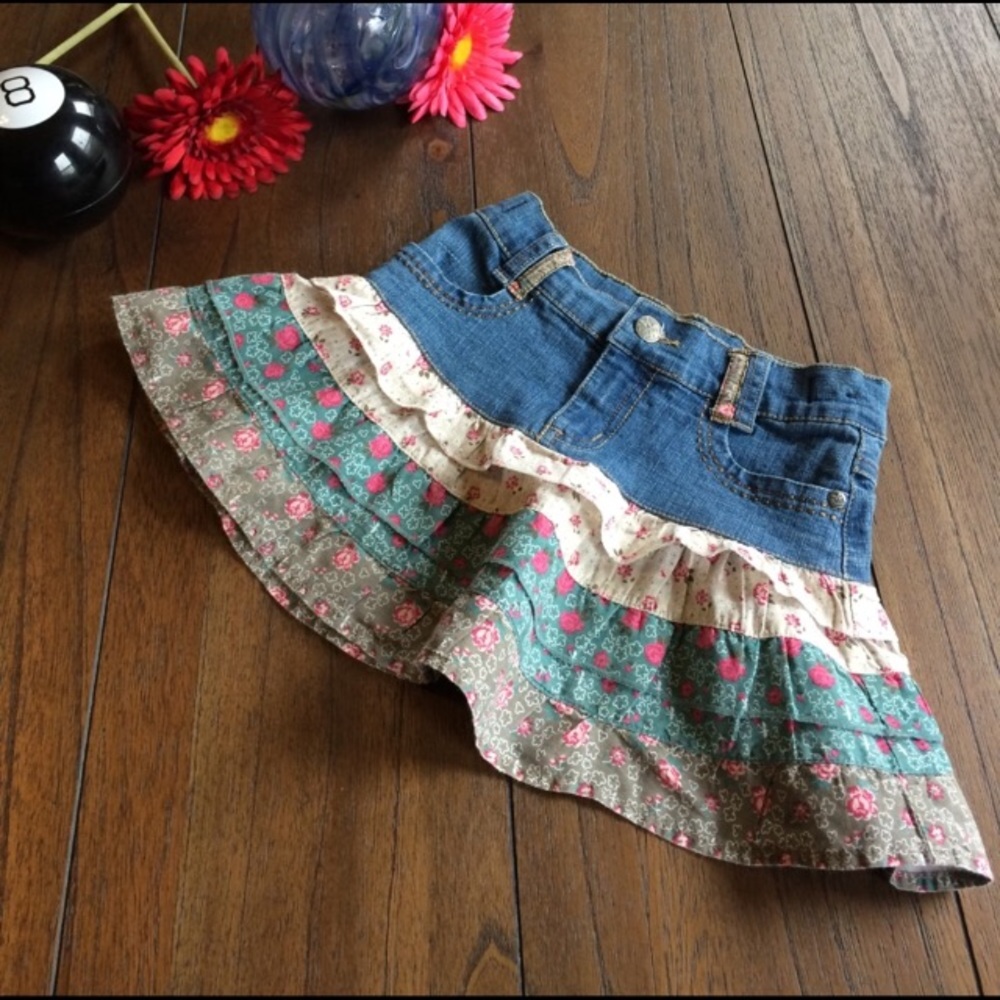 STYLISH Pumpkin Patch Denim Ruffle Skirt