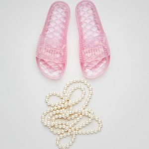Puma x Rihanna Fenty jelly slides pink sandals