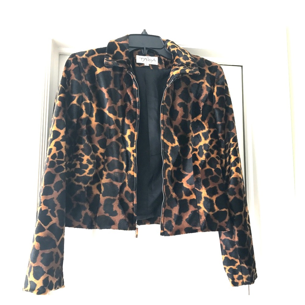 Crop leopard print jacket