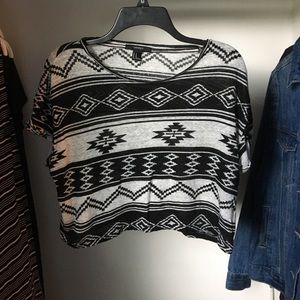 Black and white crop top