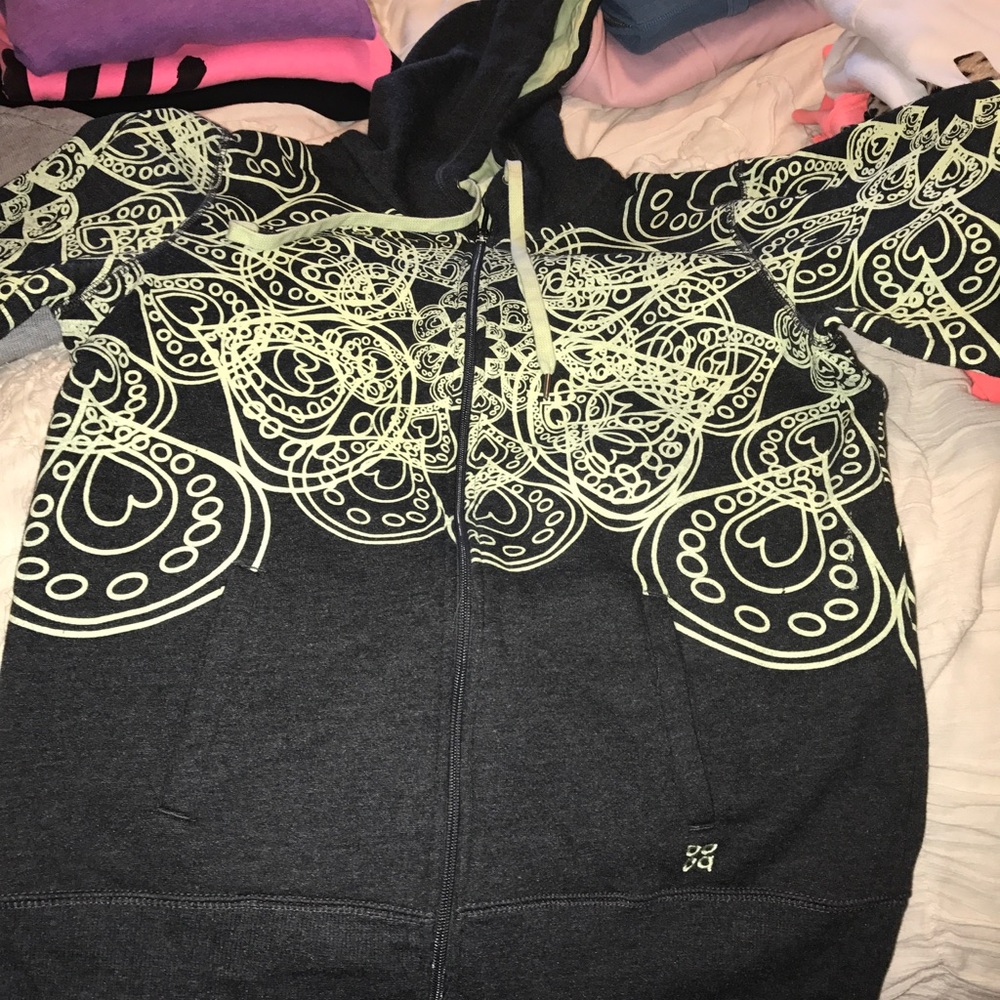 Dark grey and lime green hoodie
