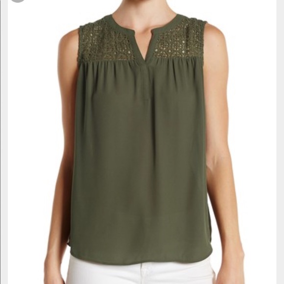 DR2 by Daniel Rainn - Sleeveless Lace Yolk Blouse - Picture 7 of 7