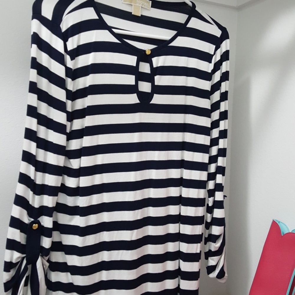 Nautical, Navy blue striped Blouse Michael kors