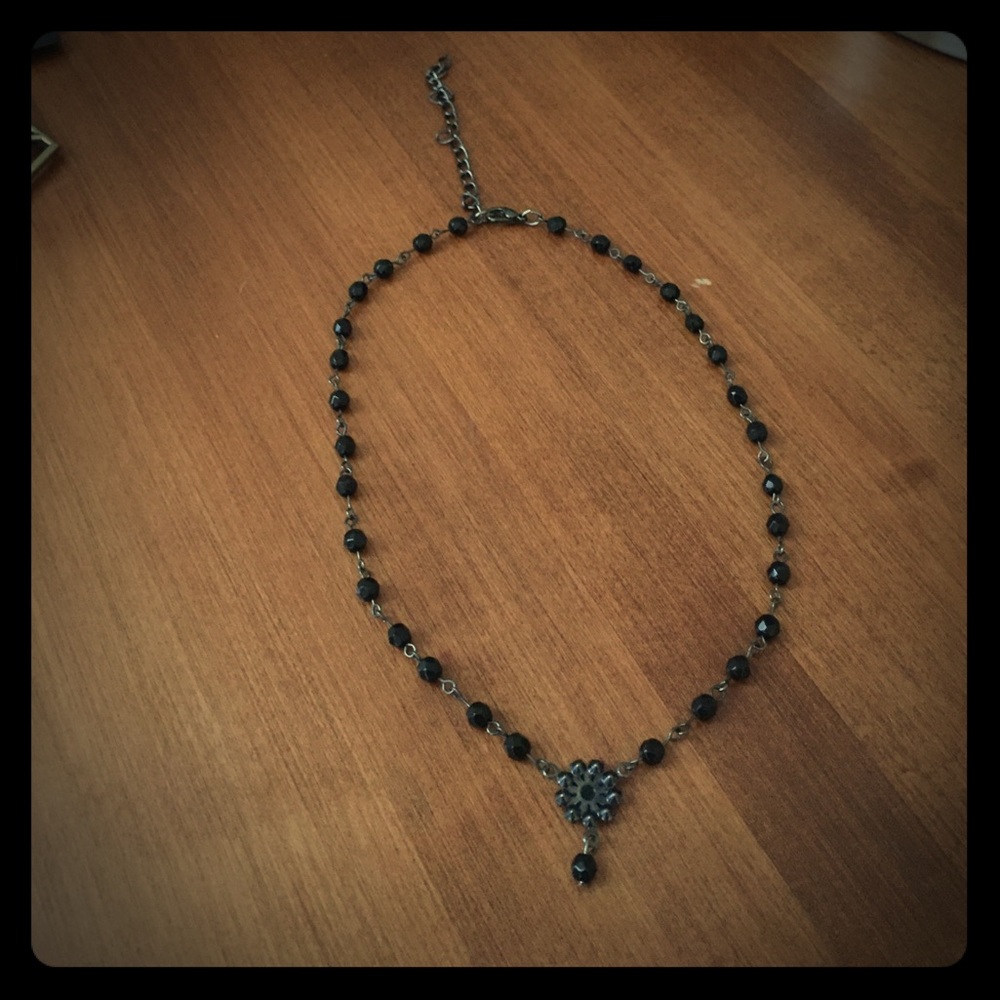Black beaded necklace