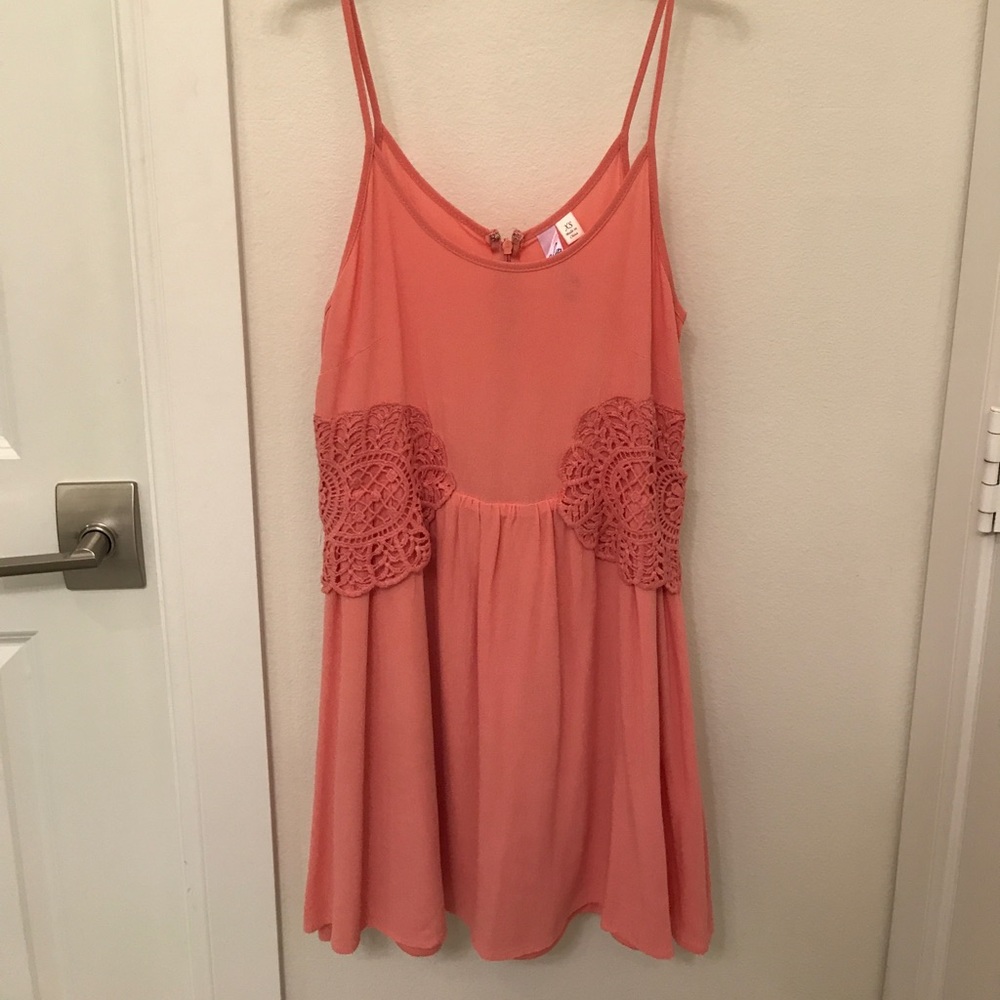 Pink Tank dress with floral hip pattern