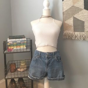 Retro denim shorts