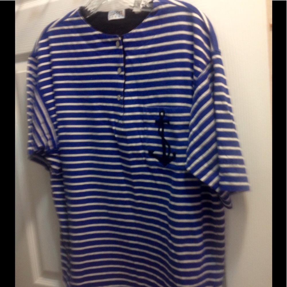 Low set-in sleeve, one pocket striped top. NWOT