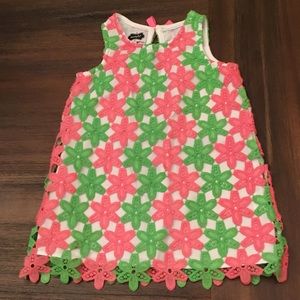 Mud pie pink and green dress EUC 3t