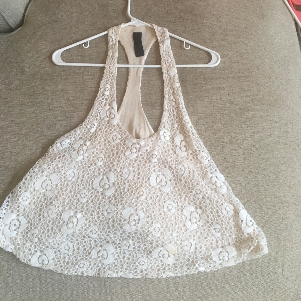 White lace tank