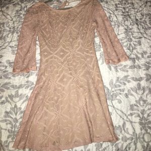 Blush Skater Dress with Lace