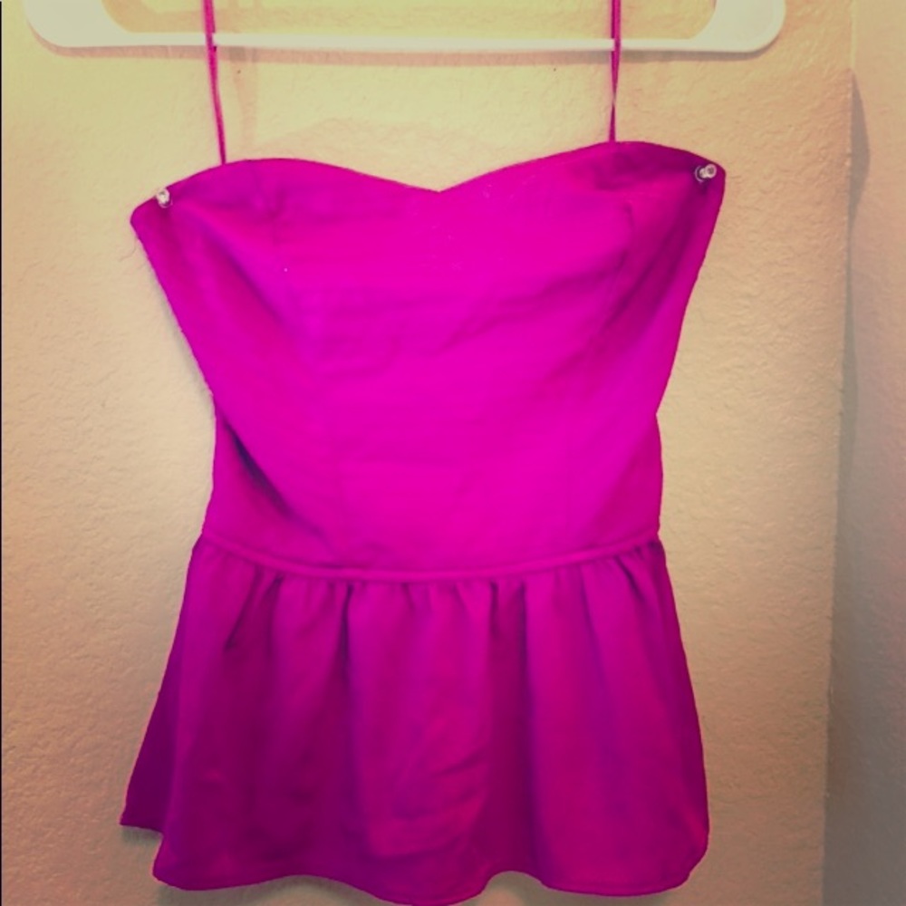 Charlotte Russe Hot pink strapless top🌺