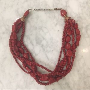 Red statement necklace