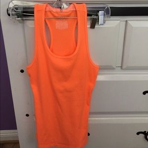 Lorna Jane rib tank neon orange size Medium