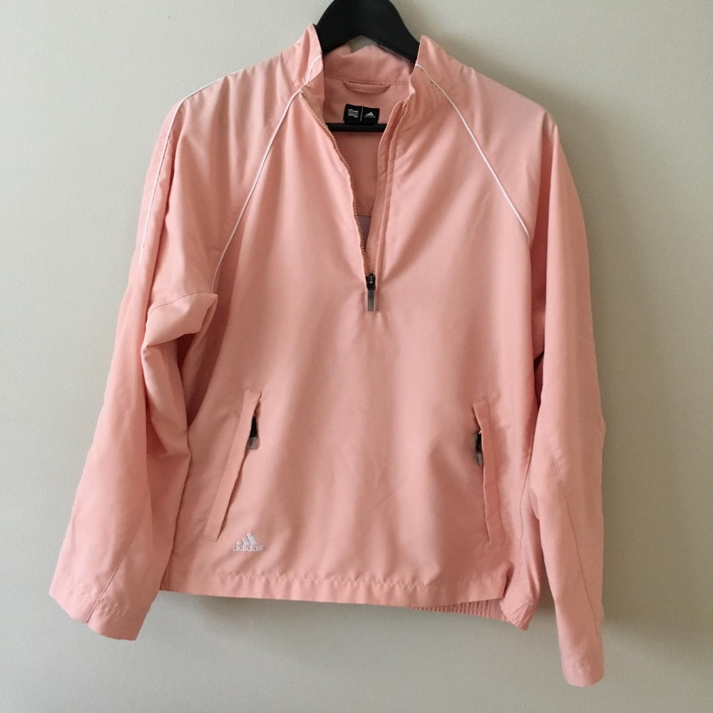Adidas Pink Half-Zip Pullover Windbreaker