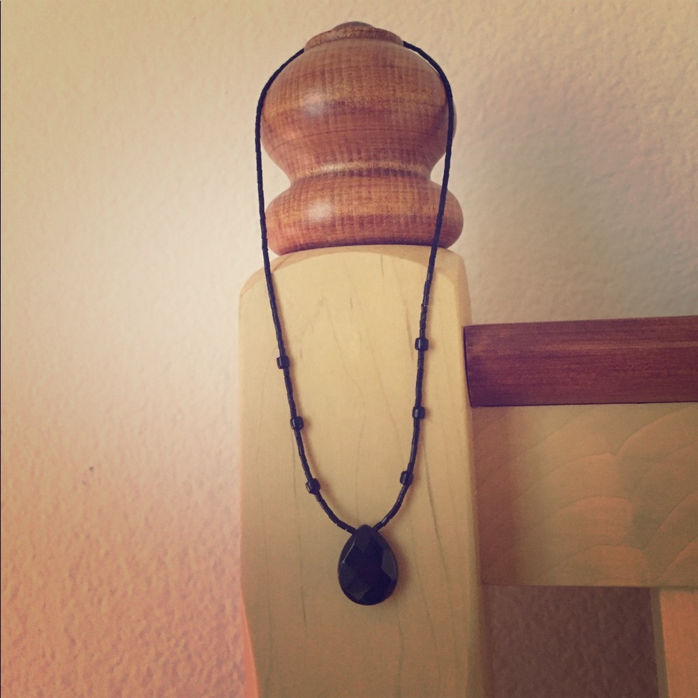 Black beaded necklace