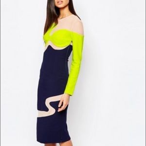 The 8th Sign Neon Navy Mesh Dress