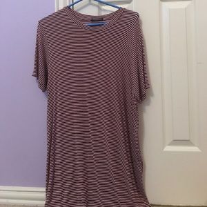 Red + white striped Brandy Melville T shirt dress