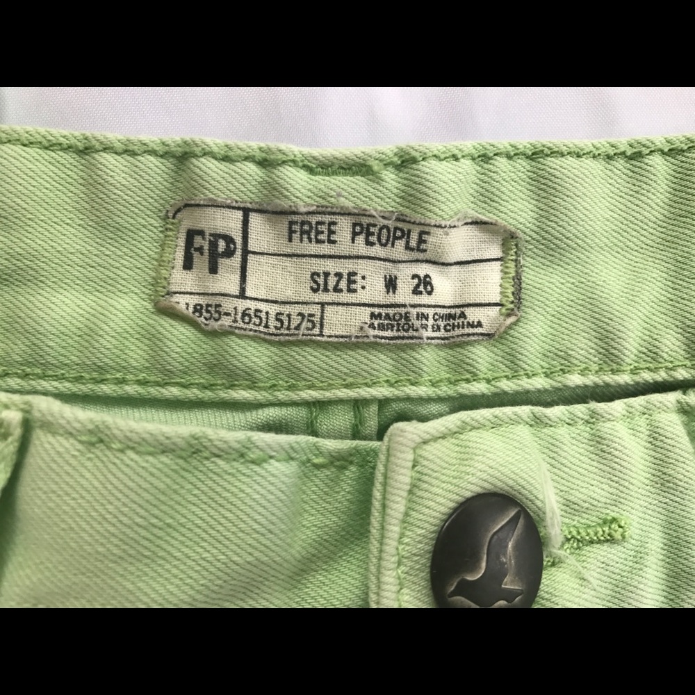 Free People Lime green skinny jeans