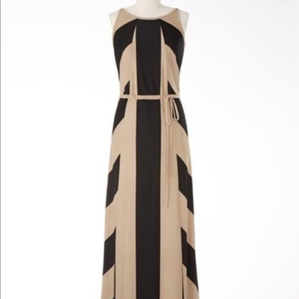 Coldwater Creek Black and Tan maxi dress size 14