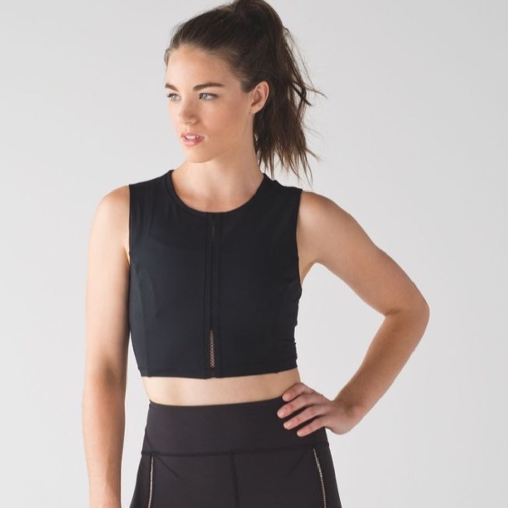 EUC Lululemon Black Scuplt It Crop Top