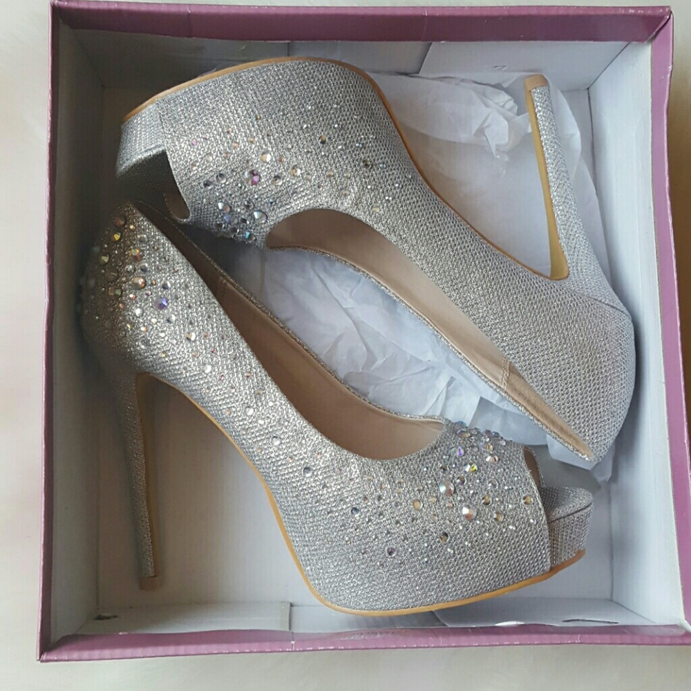 Sparkly Silver High Heels