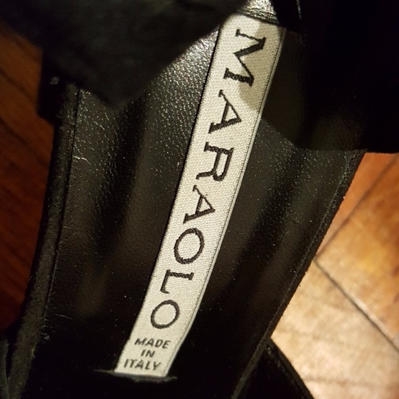 Beautiful Black Suede Platform Sandals - Sz 38-1/2 - Picture 4 of 6