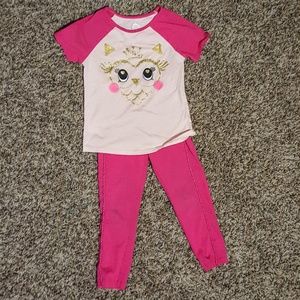 ⚠️BEING DONATED 10/24⚠️Sz 6 Pink & Gold Owl Outfit