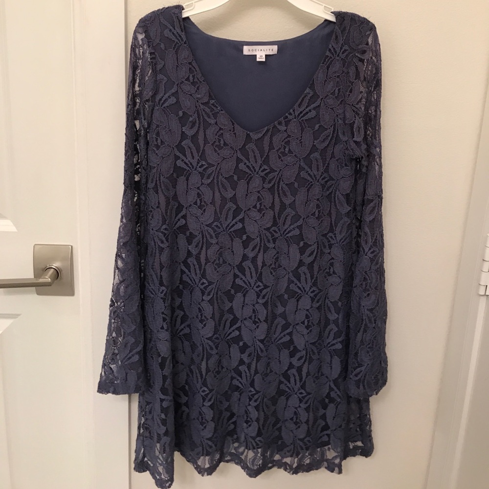 Blue lace dress