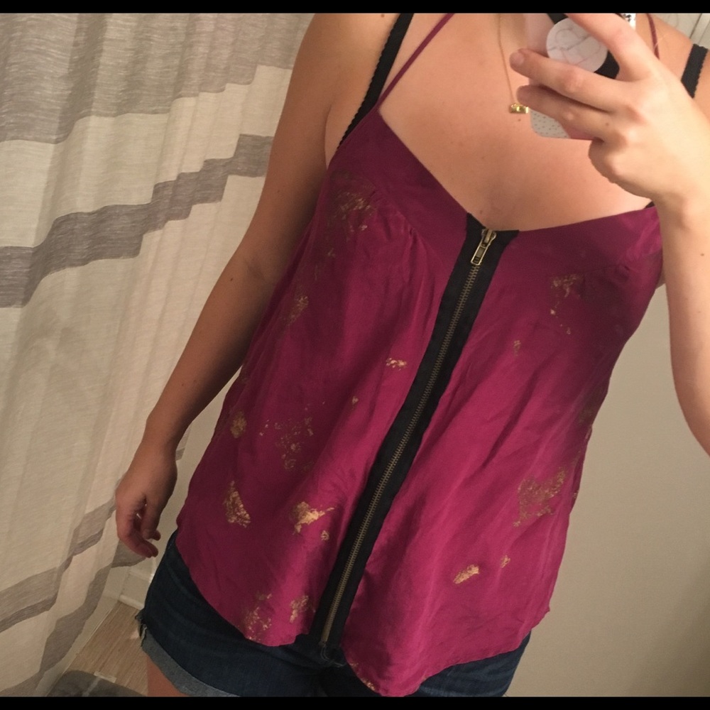 Silk Zipper Top