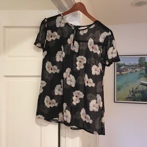 Ann Taylor sheer floral top