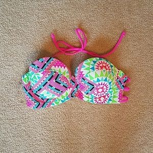 Multi colored neon bikini top